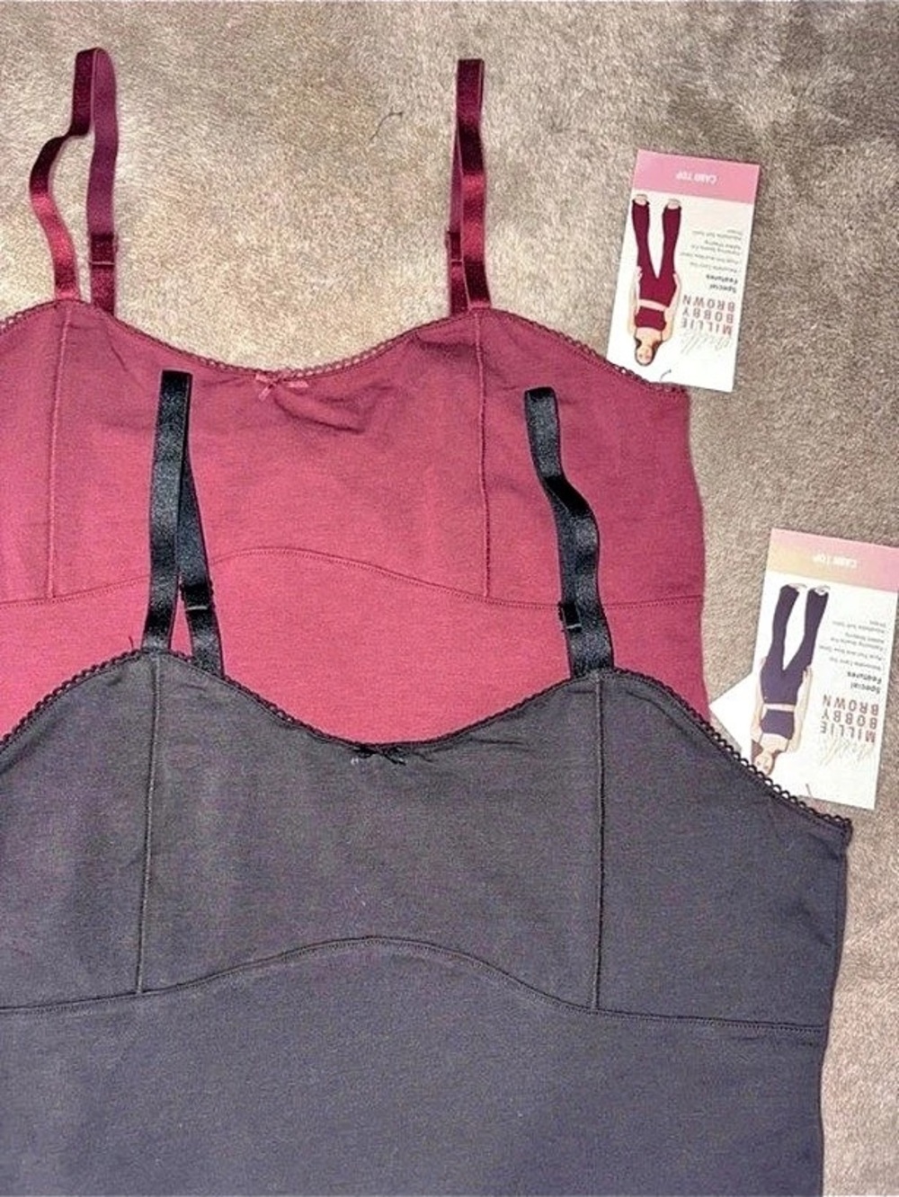 Billie Brown Bra Set Pink & Black Size XL NWT